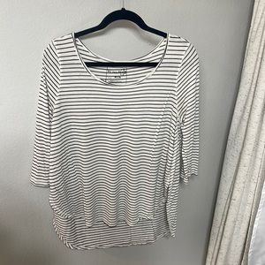 Free People, We The Free Striped Shirt, Medium, Black & White